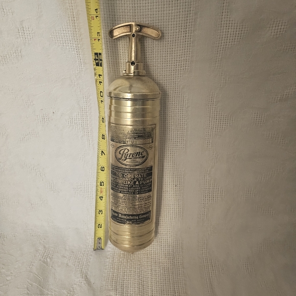 Antique Pyrene Brass Handpump Boat Auto Fire Extinguisher 13" Beautiful! - Picture 3 of 8